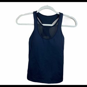 Lululemon Gear Up Black Mesh Detail Tank
